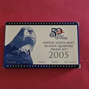 United States Mint 2005 50 State Quarters Proof Set - Blue/White Box